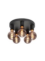 Highlight Plafondlamp Basic  5 lichts Ø 30 cm E27 zwart - thumbnail