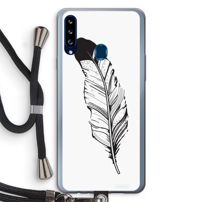 Pluim: Samsung Galaxy A20s Transparant Hoesje met koord