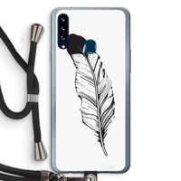 Pluim: Samsung Galaxy A20s Transparant Hoesje met koord