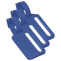 Kofferlabel Janina - 3x - blauw - 9 x 5 cm - reiskoffer/handbagage label - Bagagelabels - thumbnail