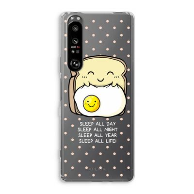 Sleep All Day: Sony Xperia 1 III Transparant Hoesje
