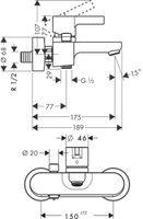 Hansgrohe Metris S Badkraan Chroom - thumbnail