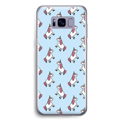 Eenhoorns overal: Samsung Galaxy S8 Plus Transparant Hoesje