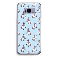 Eenhoorns overal: Samsung Galaxy S8 Plus Transparant Hoesje