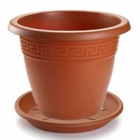 1x stuks bloempotten met onderschaal terra cotta rond diameter 50 cm - Plantenpotten