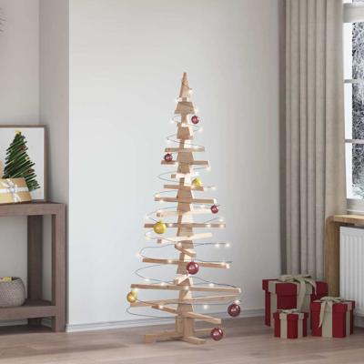 Kerstdecoratie kerstboom 150 cm massief grenenhout