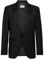 Philipp Plein blazer boutonné à ornements en cristal - Noir