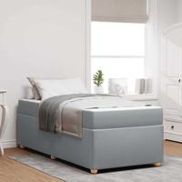 Bedframe met matras Lichtgrijs 90 x 190 cm Stof