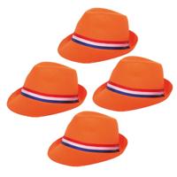 Verkleed tribly hoed - 4x - volwassenen - Koningsdag/Nederland - EK/WK voetbal supporters