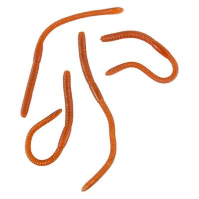 Nep regenwormen 8 cm - bruin - 4x - sticky - Horror/griezel thema