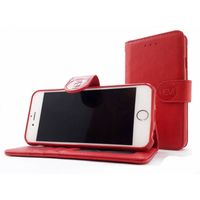Apple iPhone 12 Pro Max - Burned Red Leren Portemonnee Hoesje - Lederen Wallet Case TPU meegekleurde binnenkant- Book - thumbnail