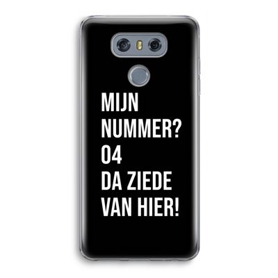 Da ziede van hier - Zwart: LG G6 Transparant Hoesje
