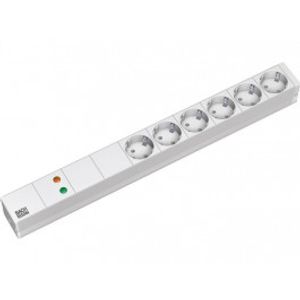 333.402  - 19-inch power strip, multiple socket 6-pin Schuko, 1x full unit protection, aluminum, 333.402