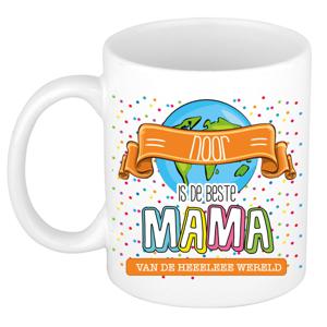 Naam mok mama Noor - wit - de beste - keramiek - 300 ml - Moederdag/verjaardag