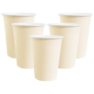 Santex feest/verjaardag bekertjes - 20x stuks - karton - creme - 270 ml