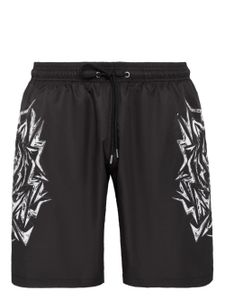 Plein Sport short de bain à imprimé graphique - Noir