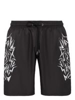 Plein Sport short de bain à imprimé graphique - Noir