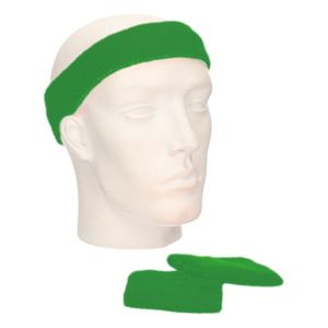 Zweetbandjes sportset groen