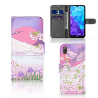 Huawei Y5 (2019) Telefoonhoesje met Pasjes Bird Flying - thumbnail