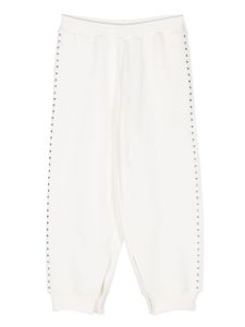 MM6 Maison Margiela Kids pantalon de jogging à détails de clous - Blanc