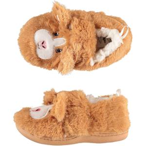 Kinder dieren pantoffels/sloffen hamster - maat 27-28 - bruin - warm voor de winter