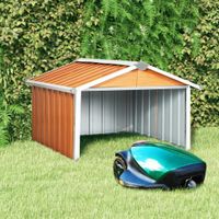 VidaXL Overkapping voor robotmaaier 92x97x63 cm staal bruin