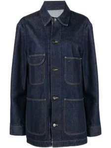 Maison Margiela veste en jean à coutures contrastantes - Bleu