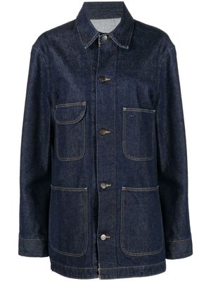 Maison Margiela veste en jean à coutures contrastantes - Bleu