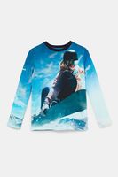 Katoenen T-shirt met fotoprint - BLUE - 11/12