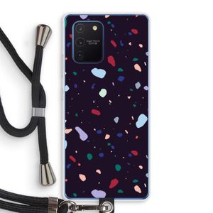 Dark Rounded Terrazzo: Samsung Galaxy Note 10 Lite Transparant Hoesje met koord