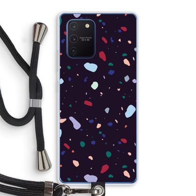 Dark Rounded Terrazzo: Samsung Galaxy Note 10 Lite Transparant Hoesje met koord