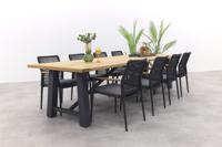 Lumino/Keltex stapelbare tuinset 330x101 cm. (9-delig) - Teak/Antraciet