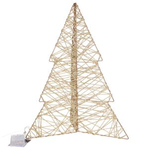 Lichtboompje/kerstboom 3D - H49 cm - goud - metaal - 40 leds warm wit -verlichte figuren