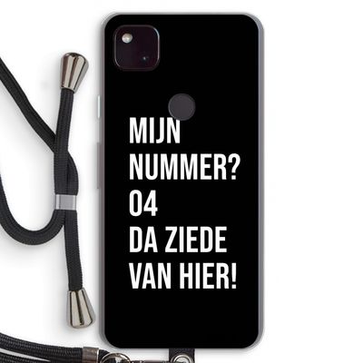 Da ziede van hier - Zwart: Pixel 4a 5G Transparant Hoesje met koord