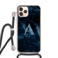 Midnight Marble: iPhone 11 Pro Transparant Hoesje met koord Midnight Marble: iPhone 11 Pro Transparant Hoesje met koord