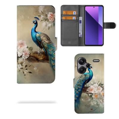 Telefoonhoesje | Met pasjeshouder | voor Xiaomi Redmi Note 13 Pro Plus Vintage Pauwen