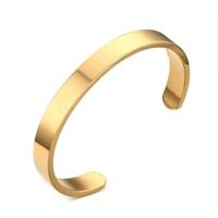 8mm breedte vrouwen mannen roestvrijstalen oppervlakte armband Bangle (goud)