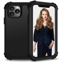 Voor iPhone 11 Pro PC + siliconen driedelige anti-drop mobiele telefoon bescherming Bback cover (zwart)