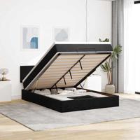 Ottoman bed met matras en LED's 140x190cm fluweel zwart