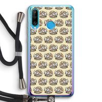 Slapende poes: Huawei P30 Lite Transparant Hoesje met koord