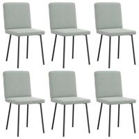 Eetkamerstoelen 6 st fluweel lichtgrijs