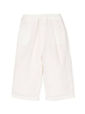 Miki House short droit à logo brodé - Blanc