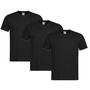 Zwart basic heren t shirt ronde hals - 3x - 100% katoen - onder shirts, maat: M