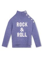 Zadig & Voltaire Kids pull col montant à slogan imprimé - Violet - thumbnail