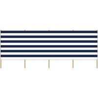 Strand/camping windscherm gestreept wit/blauw 4,65 x 1,50 meter