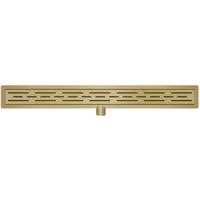 Wiesbaden Douchegoot met Flens en Rooster - 80x7cm - Geborsteld Messing