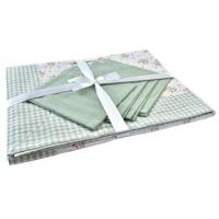 Tafellinnenset DKD Home Decor Blommor Groen 150 x 150 x 0,5 cm