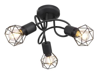 Globo Design plafondlampXara I zwart 3-lichts - 54802S-3D