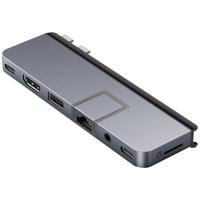 HYPER HyperDrive DUO PRO 7-in-2 USB-C Hub USB-C dockingstation Geschikt voor merk (dockingstation): Apple, Universeel Geïntegreerde kaartlezer, USB-C Power