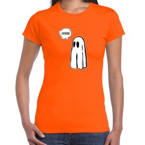 Halloween verkleed t-shirt dames - spook - oranje - geest - themafeest outfit